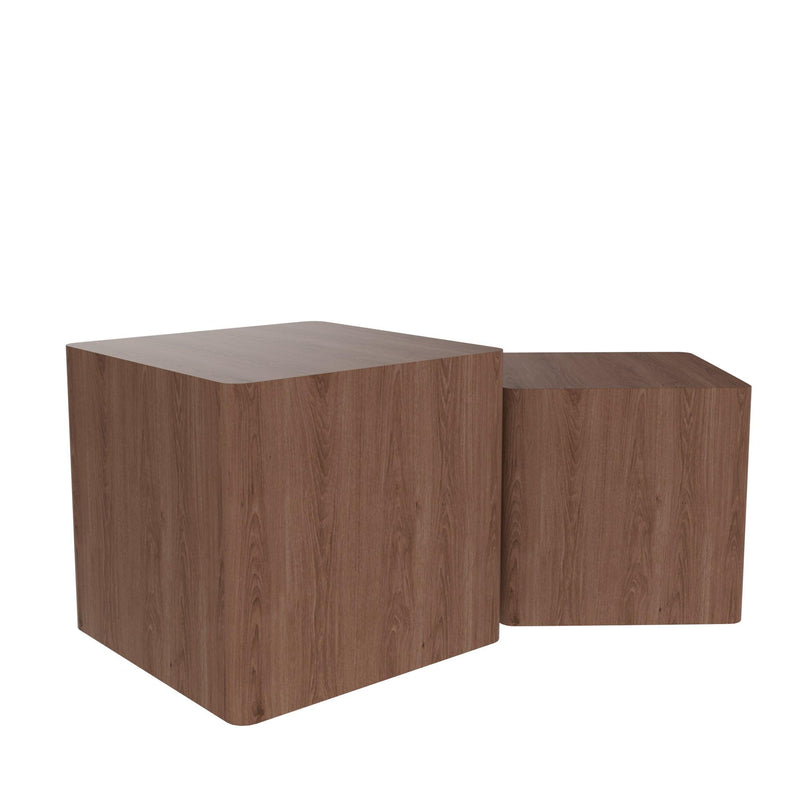 Supfirm MDF Nesting table/side table/coffee table/end table for living room,office,bedroom Walnut，set of 2 - Supfirm