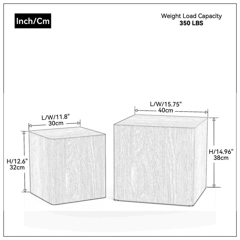 Supfirm MDF Nesting table/side table/coffee table/end table for living room,office,bedroom Walnut，set of 2 - Supfirm