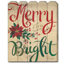 Supfirm "Merry & Bright" by Cindy Jacobs, Printed Wall Art on a Wood Picket Fence - Supfirm