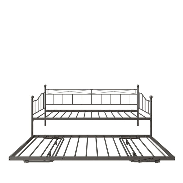 Metal Daybed with Twin size Trundle，Twin Size Sofa Bed Frame - Supfirm