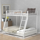 Metal Floor Bunk Bed, Twin over Full,White(OLD SKU:MF193244AAK) - Supfirm