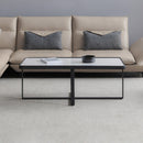 Supfirm Minimalism rectangle coffee table,Black metal frame with sintered stone tabletop - Supfirm