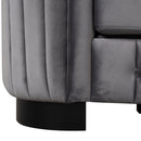 Supfirm Modern 3-Piece Sofa Sets with Rubber Wood Legs,Velvet Upholstered Couches Sets Including Three Seat Sofa, Loveseat and Single Chair for Living Room Furniture Set,Gray - Supfirm