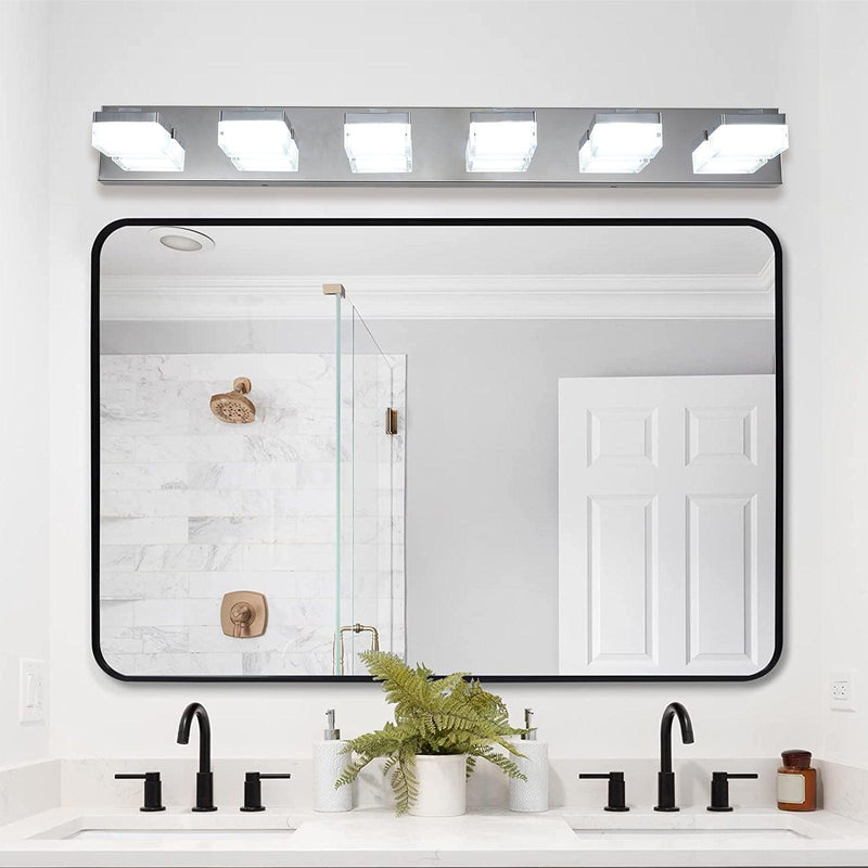 Modern 6-Light Chrome LED Vanity Mirror Light Fixture For Bathrooms And Makeup Tables - Supfirm