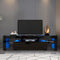 Supfirm Modern Black TV Stand, 20 Colors LED TV Stand w/Remote Control Lights - Supfirm