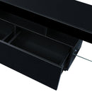 Supfirm Modern Black TV Stand, 20 Colors LED TV Stand w/Remote Control Lights - Supfirm