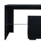 Supfirm Modern Black TV Stand, 20 Colors LED TV Stand w/Remote Control Lights - Supfirm