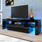 Supfirm Modern Black TV Stand, 20 Colors LED TV Stand w/Remote Control Lights - Supfirm