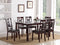Modern Contemporary 7pc Dining Set Espresso Finish Unique Eyelet Back 6x Side Chairs Cushion Seats Dining Room Furniture - Supfirm