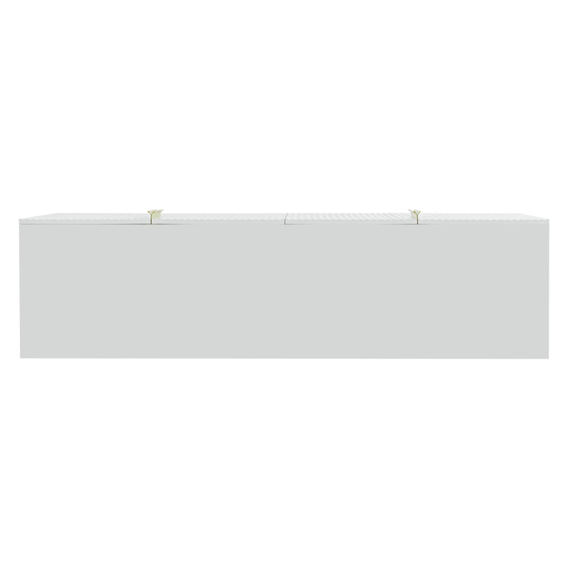 Supfirm Modern Elegant 4-door Sideboard Gold Metal Handle Buffet Cabinet for Dining Room, Living Room, Bedroom, Hallway (White) - Supfirm