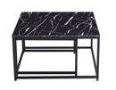 Supfirm Modern Nesting Coffee  Tables Set, Marble Black, 2pc, 31.5''L 31.5''W 17.72''H - Supfirm