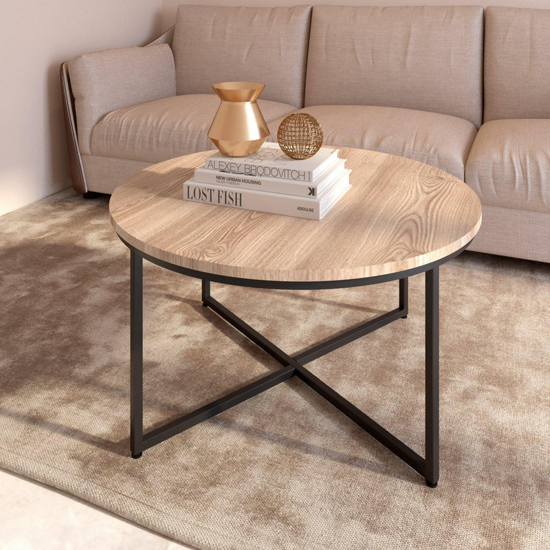 Supfirm Modern Round Metal Coffee Table - Supfirm