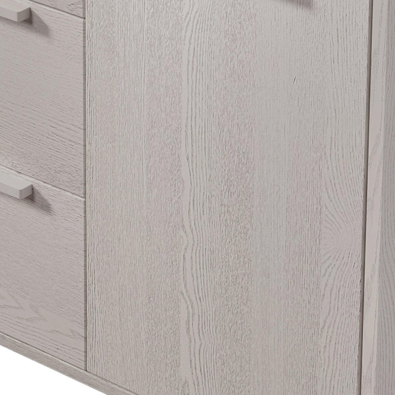 Supfirm Modern Sideboard with 3 Drawers Storage Cabinet Entryway Floor Cabinet Sideboard Dresser with Solid Wood Legs for bedroom and living room , Stone Gray - Supfirm