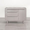 Supfirm Modern Sideboard with 3 Drawers Storage Cabinet Entryway Floor Cabinet Sideboard Dresser with Solid Wood Legs for bedroom and living room , Stone Gray - Supfirm