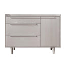 Supfirm Modern Sideboard with 3 Drawers Storage Cabinet Entryway Floor Cabinet Sideboard Dresser with Solid Wood Legs for bedroom and living room , Stone Gray - Supfirm