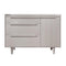 Supfirm Modern Sideboard with 3 Drawers Storage Cabinet Entryway Floor Cabinet Sideboard Dresser with Solid Wood Legs for bedroom and living room , Stone Gray - Supfirm