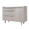 Supfirm Modern Sideboard with 3 Drawers Storage Cabinet Entryway Floor Cabinet Sideboard Dresser with Solid Wood Legs for bedroom and living room , Stone Gray - Supfirm