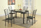 Modern Simple Dining Room Furniture 5pc Dining Set Table And 4x Chairs Faux Marble Top table Black Faux Leather Chairs - Supfirm