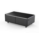 Supfirm Modern Smart Coffee Table with Built-in Fridge, Bluetooth Speaker, Wireless Charging Module, Touch Control Panel, Power Socket, USB Interface, Outlet Protection, Atmosphere light, and More - Supfirm