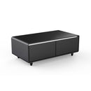 Supfirm Modern Smart Coffee Table with Built-in Fridge, Bluetooth Speaker, Wireless Charging Module, Touch Control Panel, Power Socket, USB Interface, Outlet Protection, Atmosphere light, and More - Supfirm