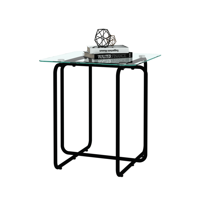 Supfirm Modern Tempered Glass Coffee Table End Table Side Table for Living Room,bedroom, Transparent - Supfirm