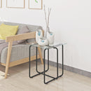 Supfirm Modern Tempered Glass Coffee Table End Table Side Table for Living Room,bedroom, Transparent - Supfirm