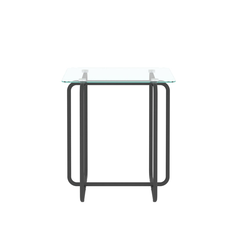 Supfirm Modern Tempered Glass Coffee Table End Table Side Table for Living Room,bedroom, Transparent - Supfirm