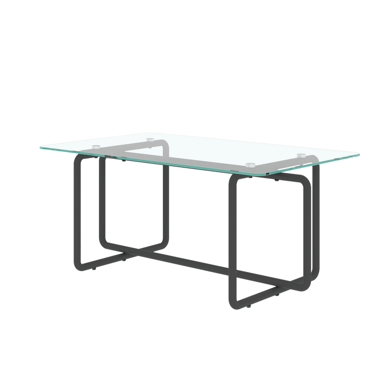 Supfirm Modern Tempered Glass Tea Table Coffee Table, Table for Living Room,Transparent - Supfirm