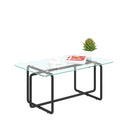 Supfirm Modern Tempered Glass Tea Table Coffee Table, Table for Living Room,Transparent - Supfirm