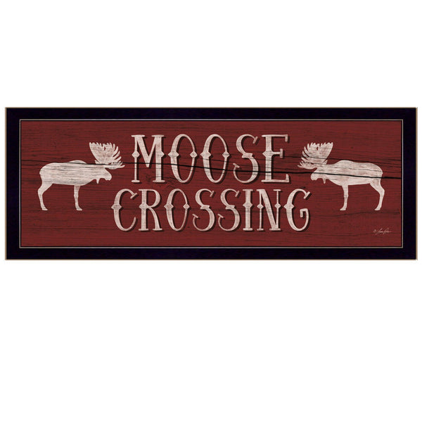 Supfirm "Moose Crossing" By Lauren Rader, Printed Wall Art, Ready To Hang Framed Poster, Black Frame - Supfirm