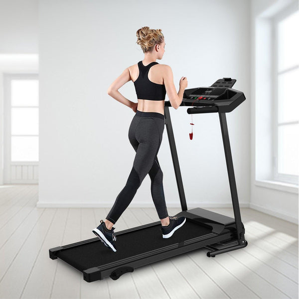 Supfirm Motorized Electric Treadmill for Home - 3 Level Manual Inclination & Foldable Running Machine with 12 Programs with Phone Holder - Supfirm