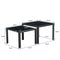 Supfirm Nesting Coffee Table Set of 2, Square Modern Stacking Table with Tempered Glass Finish for Living Room,Black - Supfirm