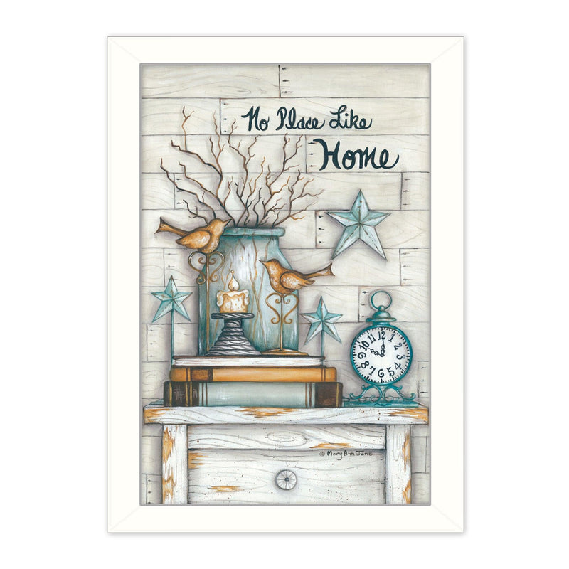 Supfirm "No Place Like Home" By Mary June, Printed Wall Art, Ready To Hang Framed Poster, White Frame - Supfirm