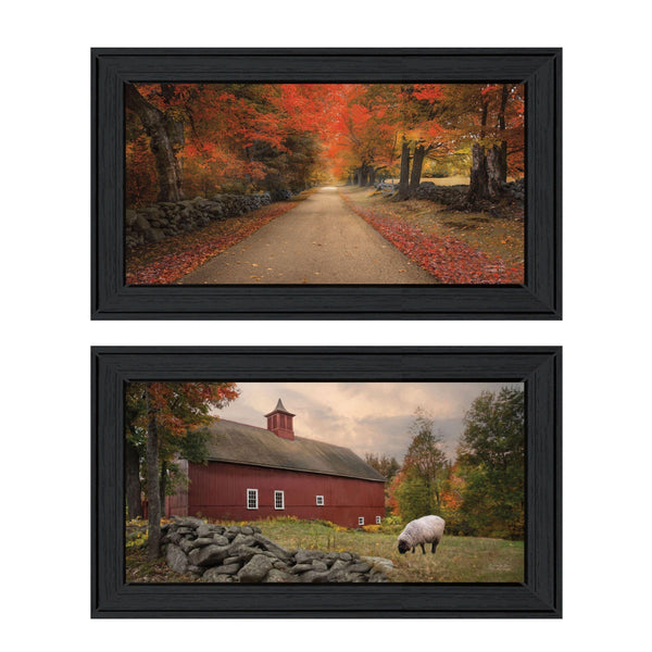 Supfirm "October Lane Collection" 2-Piece Vignette By Robin-Lee Vieira, Printed Wall Art, Ready To Hang Framed Poster, Black Frame - Supfirm