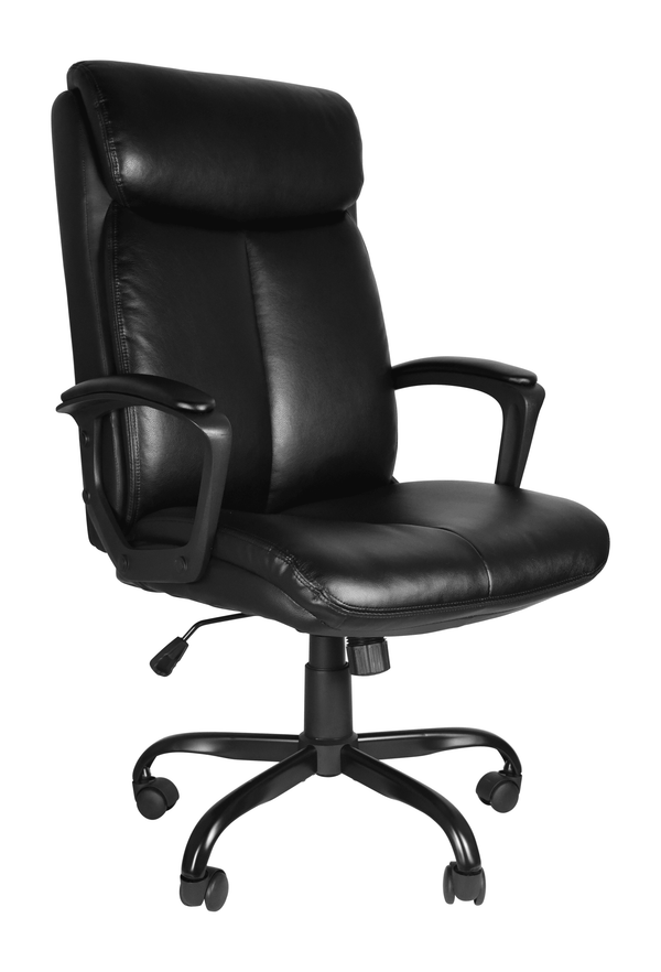 Office Desk Chair with High Quality PU Leather, Adjustable Height/Tilt, 360-Degree Swivel, 300LBS , Black - Supfirm