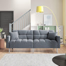 Orisfur. Linen Upholstered Modern Convertible Folding Futon Sofa Bed for Compact Living Space, Apartment, Dorm - Supfirm