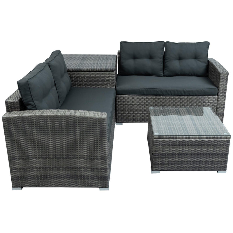 Supfirm Outdoor Furniture Sofa Set with Large Storage Box - Supfirm