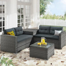 Supfirm Outdoor Furniture Sofa Set with Large Storage Box - Supfirm