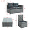 Supfirm Outdoor Furniture Sofa Set with Large Storage Box - Supfirm