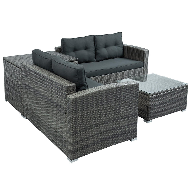 Supfirm Outdoor Furniture Sofa Set with Large Storage Box - Supfirm