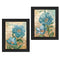 Supfirm "Paris Blue Collection" 2-Piece Vignette By Ed Wargo, Printed Wall Art, Ready To Hang Framed Poster, Black Frame - Supfirm