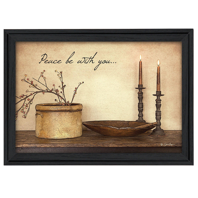 Supfirm "Peace Be with You" By Susan Boyer, Printed Wall Art, Ready To Hang Framed Poster, Black Frame - Supfirm