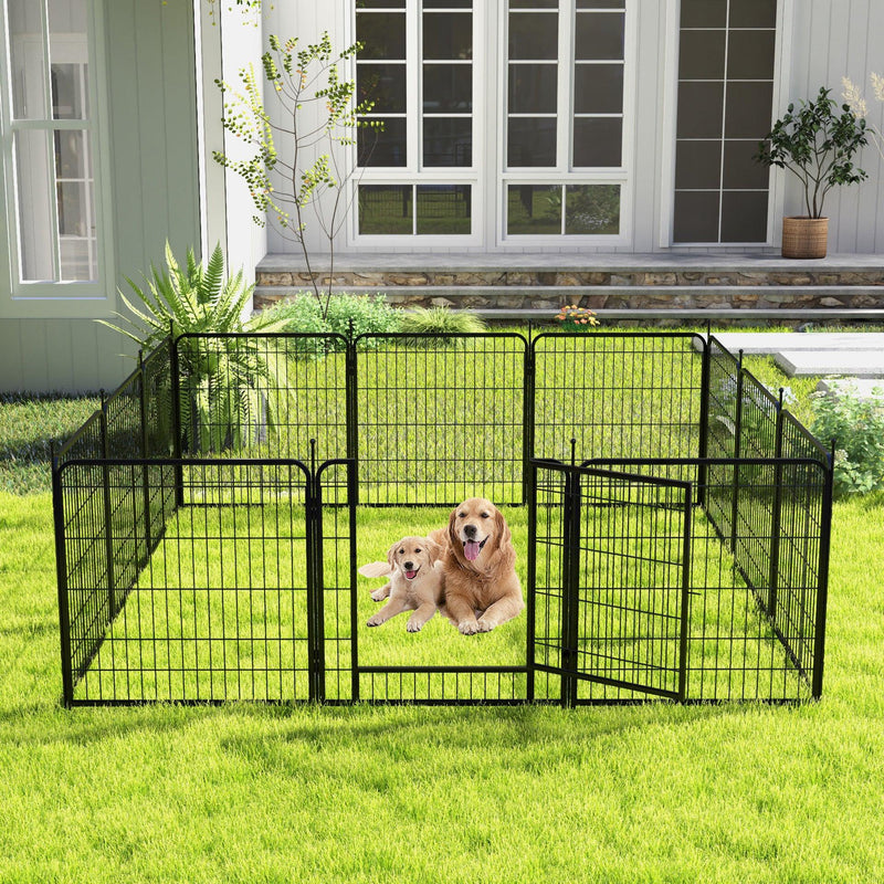 Pet Playpen, Pet Dog Fence Playground, Camping, 32" High, Heavy Duty for Small Dogs/Puppies, 12 Panel. - Supfirm