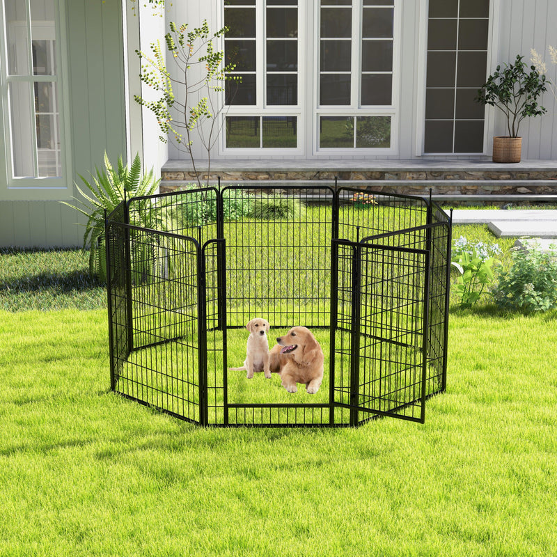 Pet Playpen, Pet Dog Fence Playground, Camping, 40" High, Heavy Duty for Small Dogs/Puppies, 8 Panel. - Supfirm