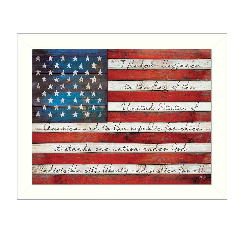 Supfirm "Pledge of Allegiance" By Marla Rae, Printed Wall Art, Ready To Hang Framed Poster, White Frame - Supfirm