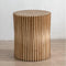 Supfirm Retro Fashion Style Cylindrical Coffee Table with Vertical Texture Relief Design,Suitable for Living Room,Office,and Dining Room - Supfirm