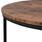 Supfirm Round Coffee Table with Caster Wheels and Wood Textured Surface for Living Room, φ35.5”( Distressed Brown) - Supfirm