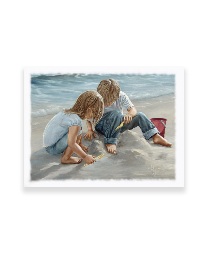 Supfirm "Sand Castle Builders" by Georgia Janisse, Ready to Hang Canvas Art - Supfirm