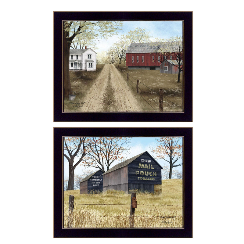 Supfirm "Scenic Country Collection" 2-Piece Vignette By Billy Jacobs, Printed Wall Art, Ready To Hang Framed Poster, Black Frame - Supfirm