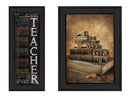 Supfirm "School Collection" 2-Piece Vignette By R. Vieira and P. Britton, Printed Wall Art, Ready To Hang Framed Poster, Black Frame - Supfirm